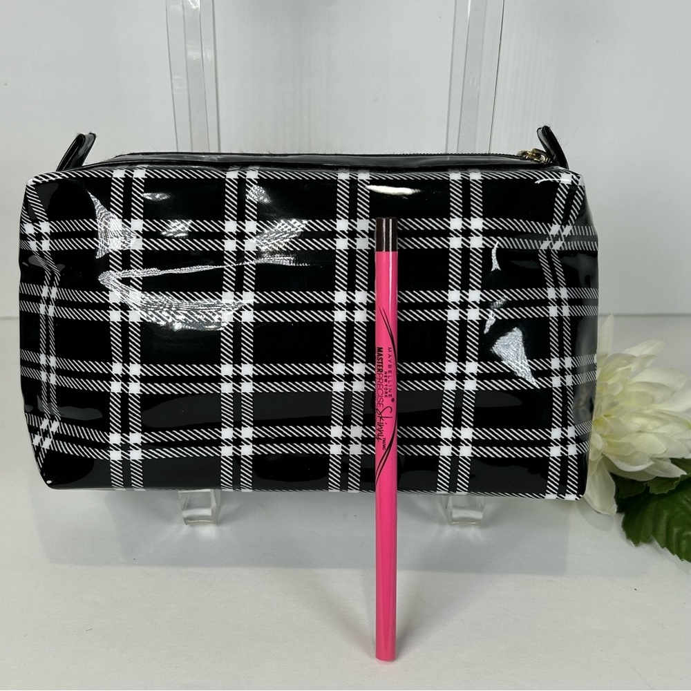 Lancôme Maybelline Plaid Patent Case Master Precise Gel Pencil Sharp Brown NEW